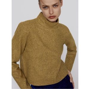 ZARA NWT BROWN MOCK NECK SWEATER SIZE XL